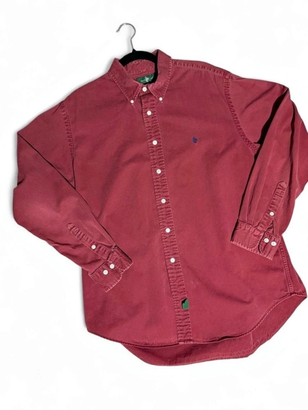 Hunt Club Cotton Button Down Shirt Burgundy Large Like New